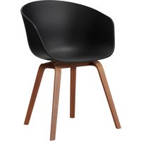 HAY About A Chair AAC 22 - black 2.0 - notenhout gelakt (op waterbasis) - Standaard glijders kunststof