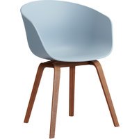 HAY About A Chair AAC 22 - slate blue 2.0 - notenhout gelakt (op waterbasis) - viltglijders