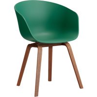 HAY About A Chair AAC 22 - teal green 2.0 - notenhout gelakt (op waterbasis) - viltglijders