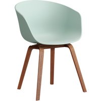 HAY About A Chair AAC 22 - dusty mint 2.0 - notenhout gelakt (op waterbasis) - viltglijders