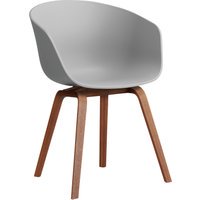 HAY About A Chair AAC 22 - concrete grey 2.0 - notenhout gelakt (op waterbasis) - viltglijders