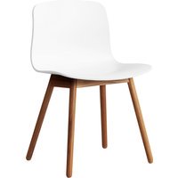 HAY About a Chair AAC 12 - white 2.0 - notenhout gelakt (op waterbasis) - Standaard glijders kunststof