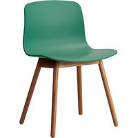 HAY About a Chair AAC 12 - teal green 2.0 - notenhout gelakt (op waterbasis) - viltglijders