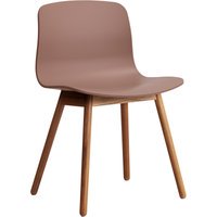 HAY About a Chair AAC 12 - soft brick 2.0 - notenhout gelakt (op waterbasis) - viltglijders