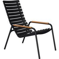 HOUE ReCLIPS Lounge Chair - zwart - met bamboe armleuningen