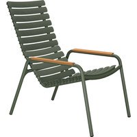 HOUE ReCLIPS Lounge Chair - groen - met bamboe armleuningen