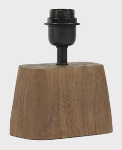 Light & Living Tafellamp 'Kardan' Mangohout, 21cm, kleur Mat Bruin (excl. kap)