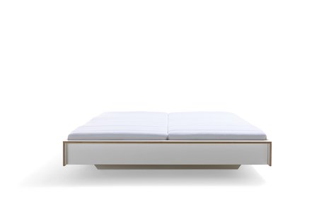 Müller Möbelwerkstätten Flai High Tweepersoons bed - CPL wit met berk - 180 cm