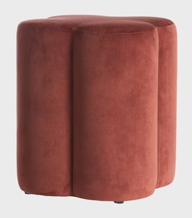 Light & Living Poef 'Nalani' Velvet, kleur Bordeaux