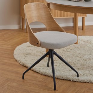 Bendt Draaibare Eetkamerstoel 'Vila' Eiken, kleur Beige