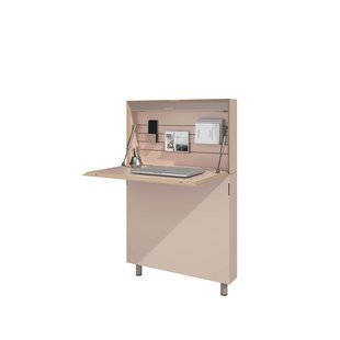 Müller Möbelwerkstätten Flatmate Secretaire Linoleum - powder - Led-techniek met stekkerdoos en USB-doos