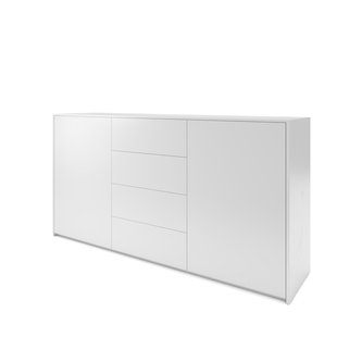 Müller Möbelwerkstätten Modular Plus Sideboard met twee deuren en vier laden - Melamine/wit