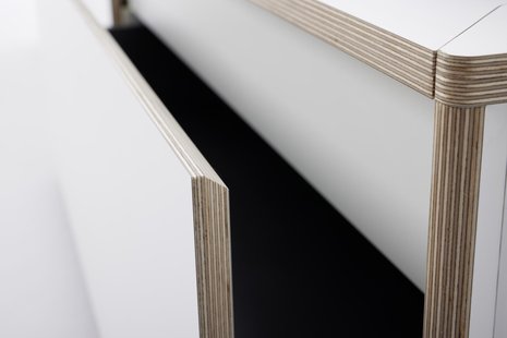 Müller Möbelwerkstätten Spaze Bed - CPL wit met berk - 140 x 200 cm