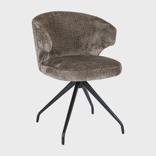 Richmond Draaibare Eetkamerstoel 'Milly' Chenille, kleur Stone