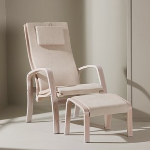 Nohr Fauteuil 'Corene' Met voetenbank, Eiken, kleur Beige
