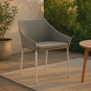 Nohr Tuinstoel 'Felica' kleur Wit/Grijs