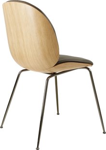 Gubi Beetle Eetkamerstoel 3D gefineerde voorstoffering - Zacht leder GUBI Grijs - eiken