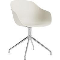 HAY About A Chair AAC 220 - melange cream 2.0 - gepolijst aluminium - Standaard glijders kunststof