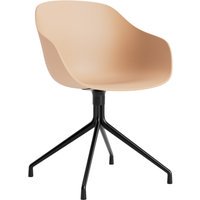 HAY About A Chair AAC 220 - pale peach 2.0 - zwart - Standaard glijders kunststof