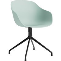 HAY About A Chair AAC 220 - dusty mint 2.0 - zwart - Standaard glijders kunststof