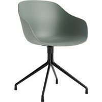 HAY About A Chair AAC 220 - fall green 2.0 - zwart - Standaard glijders kunststof