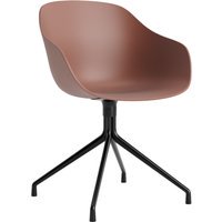 HAY About A Chair AAC 220 - soft brick 2.0 - zwart - Standaard glijders kunststof