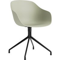 HAY About A Chair AAC 220 - pastel green 2.0 - zwart - Standaard glijders kunststof