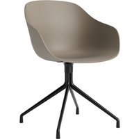 HAY About A Chair AAC 220 - khaki 2.0 - zwart - Standaard glijders kunststof