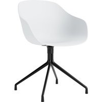 HAY About A Chair AAC 220 - white 2.0 - zwart - Standaard glijders kunststof
