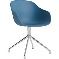 HAY About A Chair AAC 220 - azure blue 2.0 - gepolijst aluminium - Standaard glijders kunststof