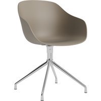 HAY About A Chair AAC 220 - khaki 2.0 - gepolijst aluminium - Standaard glijders kunststof