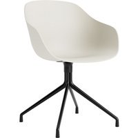 HAY About A Chair AAC 220 - melange cream 2.0 - zwart - Standaard glijders kunststof