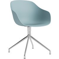 HAY About A Chair AAC 220 - dusty blue 2.0 - gepolijst aluminium - Standaard glijders kunststof