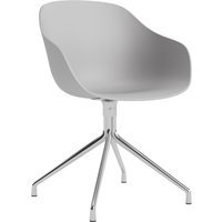 HAY About A Chair AAC 220 - concrete grey 2.0 - gepolijst aluminium - Standaard glijders kunststof