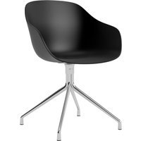 HAY About A Chair AAC 220 - black 2.0 - gepolijst aluminium - Standaard glijders kunststof