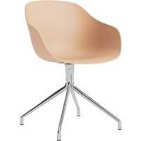 HAY About A Chair AAC 220 - pale peach 2.0 - gepolijst aluminium - viltglijders