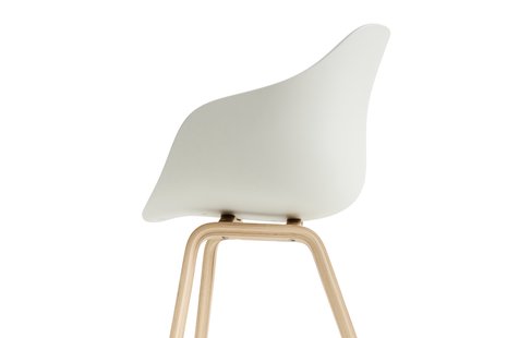 HAY About A Chair AAC 222 - Standaard glijders kunststof - Eiken gelakt (op waterbasis) - melange cream 2.0