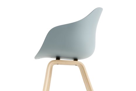 HAY About A Chair AAC 222 - Standaard glijders kunststof - Eiken gelakt (op waterbasis) - dusty blue 2.0