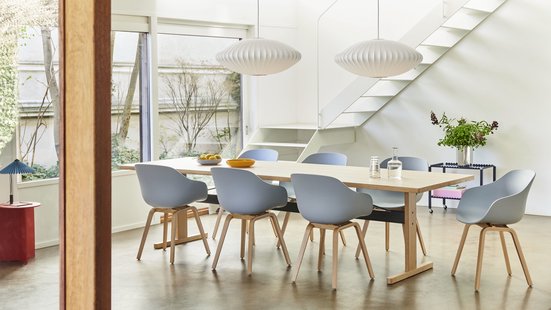 HAY About A Chair AAC 222 - slate blue 2.0 - Eiken gelakt (op waterbasis) - viltglijders