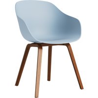 HAY About A Chair AAC 222 - slate blue 2.0 - notenhout gelakt (op waterbasis) - Standaard glijders kunststof