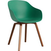 HAY About A Chair AAC 222 - teal green 2.0 - notenhout gelakt (op waterbasis) - viltglijders