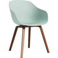 HAY About A Chair AAC 222 - dusty mint 2.0 - notenhout gelakt (op waterbasis) - viltglijders