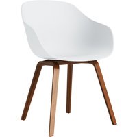 HAY About A Chair AAC 222 - white 2.0 - notenhout gelakt (op waterbasis) - viltglijders