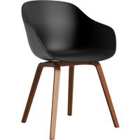 HAY About A Chair AAC 222 - black 2.0 - notenhout gelakt (op waterbasis) - viltglijders