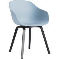 HAY About A Chair AAC 222 - slate blue 2.0 - zwarte lak op waterbasis - Standaard glijders kunststof