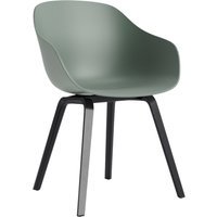 HAY About A Chair AAC 222 - fall green 2.0 - zwarte lak op waterbasis - Standaard glijders kunststof