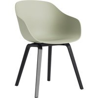 HAY About A Chair AAC 222 - pastel green 2.0 - zwarte lak op waterbasis - Standaard glijders kunststof