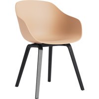 HAY About A Chair AAC 222 - pale peach 2.0 - zwarte lak op waterbasis - viltglijders