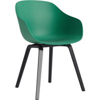 HAY About A Chair AAC 222 - teal green 2.0 - zwarte lak op waterbasis - viltglijders