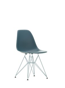 Vitra DSR Colours Eames Plastic Side Chair - Glijders voor tapijt - zeeblauw RE